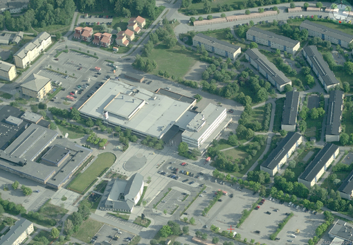 Flygfoto över Viksjö centrum
